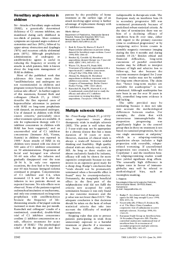 Pdf Multiple Sclerosis Trials