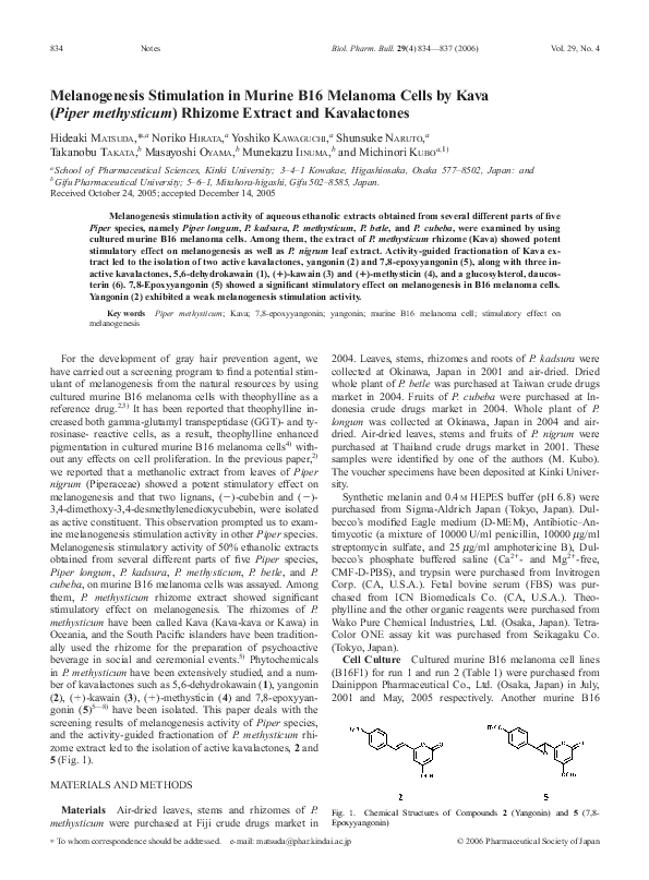 (PDF) Melanogenesis Stimulation in Murine B16 Melanoma Cells by Kava ...