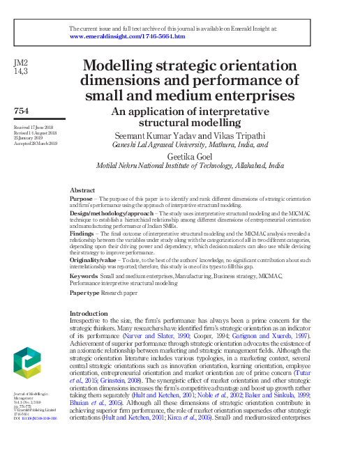 (PDF) Modelling strategic orientation dimensions and performance of ...
