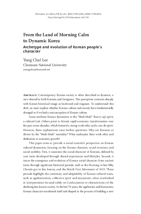 (PDF) From the Land of Morning Calm to Dynamic Korea: Archetype and ...