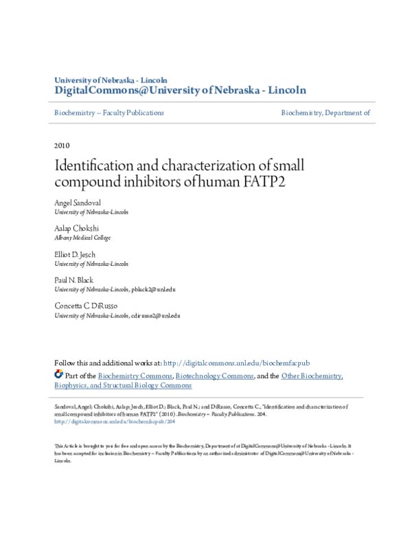 (PDF) Identification and characterization of small compound inhibitors ...