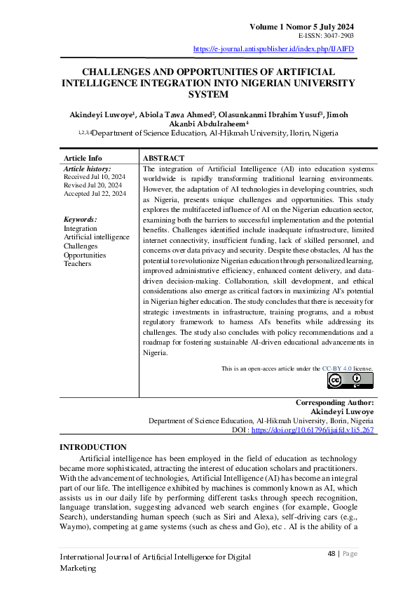 (PDF) CHALLENGES AND OPPORTUNITIES OF ARTIFICIAL INTELLIGENCE ...