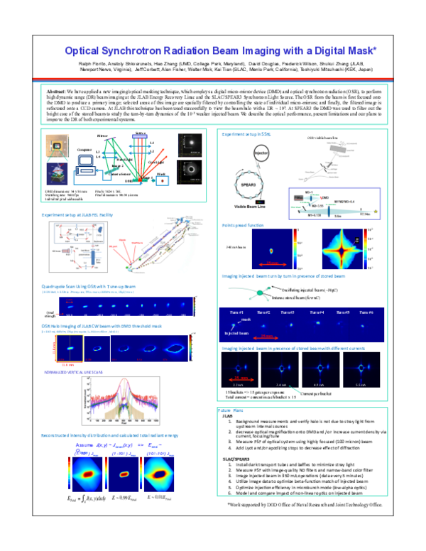 (PDF) Optical Synchrotron Radiation Beam Imaging with a Digital Mask