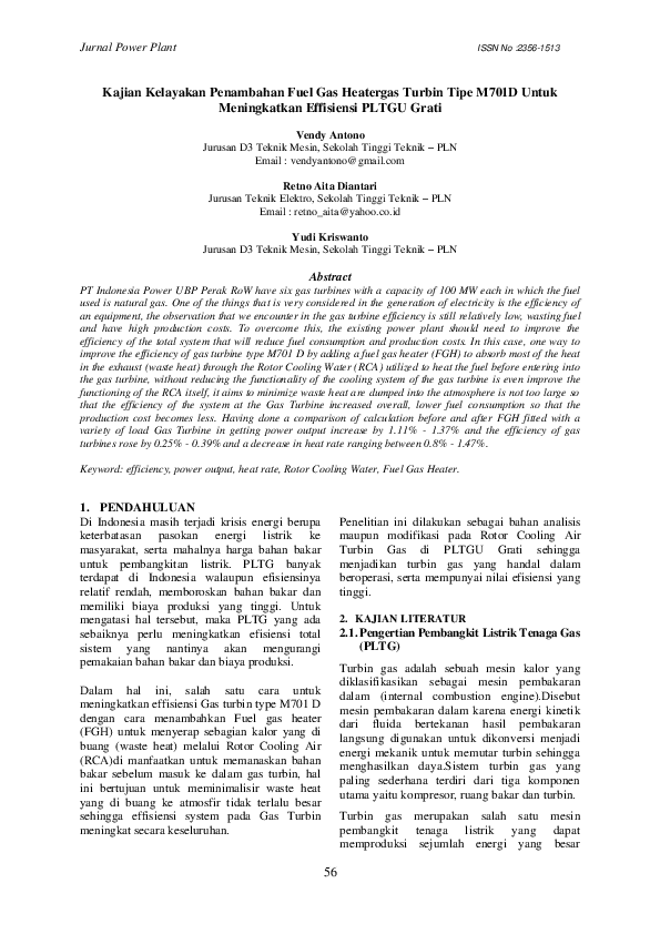 (PDF) Kajian Kelayakan Penambahan Fuel Gas Heatergas Turbin Tipe M701D