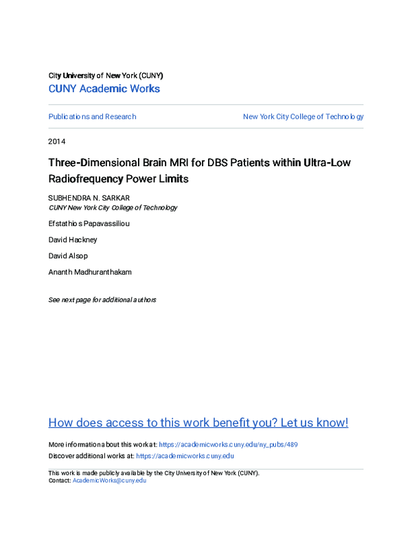 (PDF) Three-dimensional brain MRI for DBS patients within ultra-low ...