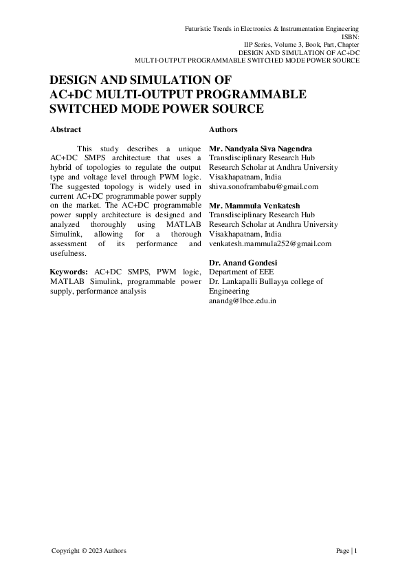 (PDF) DESIGN AND SIMULATION OF AC+DC MULTI-OUTPUT PROGRAMMABLE SWITCHED ...