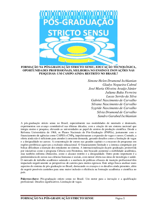 (PDF) ARTIGO 2 FORMAÇÃO NA GRADUAÇÃO STRICTO SENSU