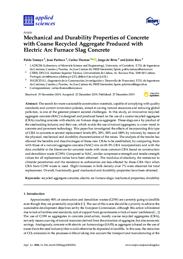 (PDF) Mechanical and Durability Properties of Concrete with Coarse ...