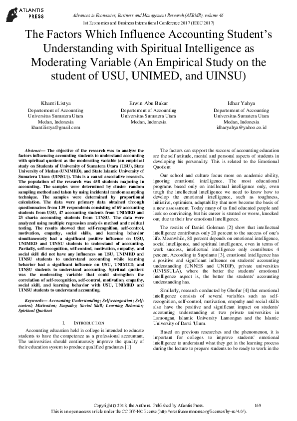 (PDF) The Factors Which Influence Accounting Students Understanding ...