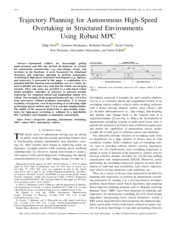 (PDF) Trajectory Planning for Autonomous High-Speed Overtaking in ...