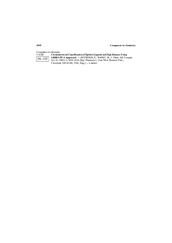 (PDF) Chemometrical Classification of Ephrin Ligands and Eph Kinases ...