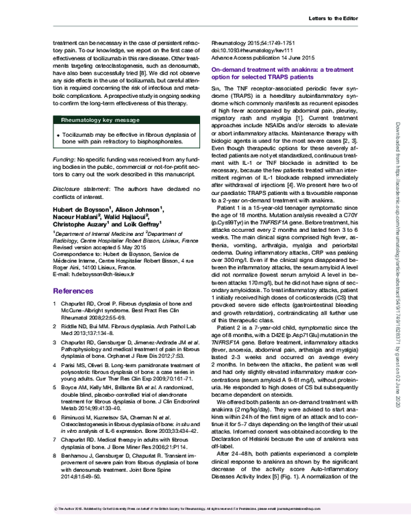 (PDF) On-demand treatment with anakinra: a treatment option for ...
