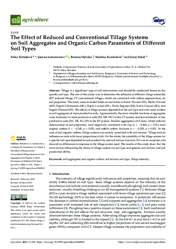 (PDF) The Effect of Reduced and Conventional Tillage Systems on Soil ...