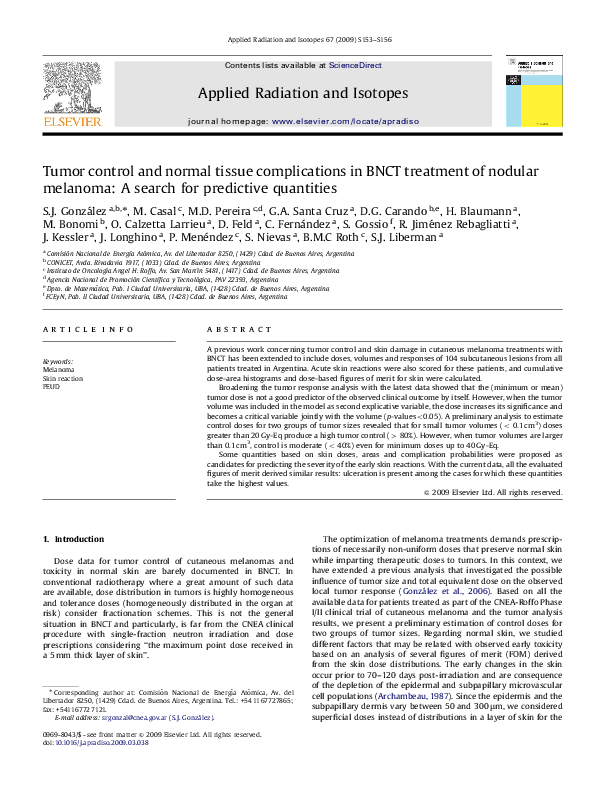 (PDF) Tumor control and normal tissue complications in BNCT treatment ...