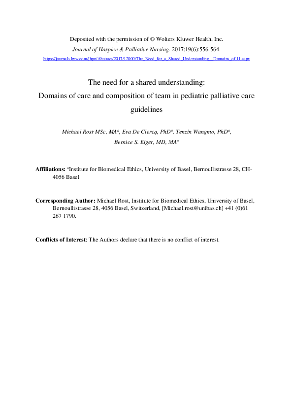 (PDF) The Need for a Shared Understanding