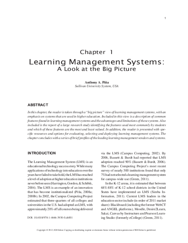 (PDF) Learning Management Systems