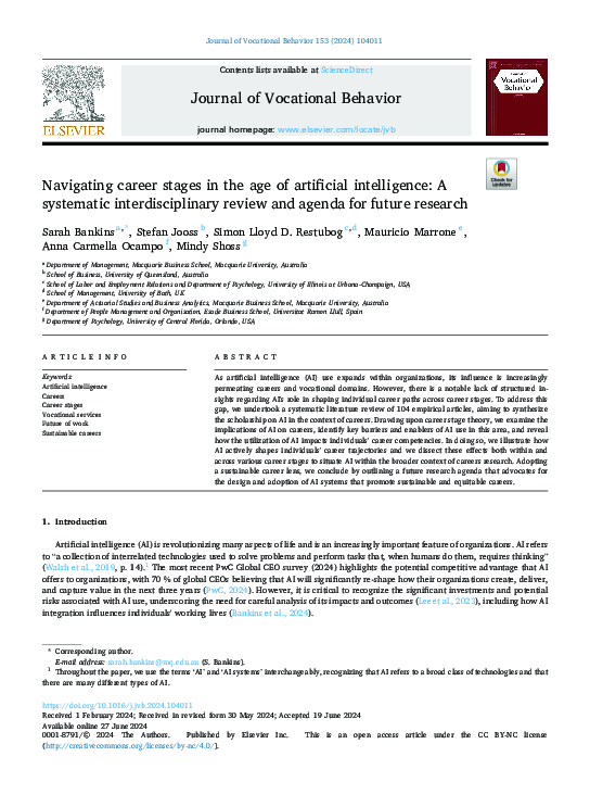 (PDF) Navigating career stages in the age of artificial intelligence: A ...