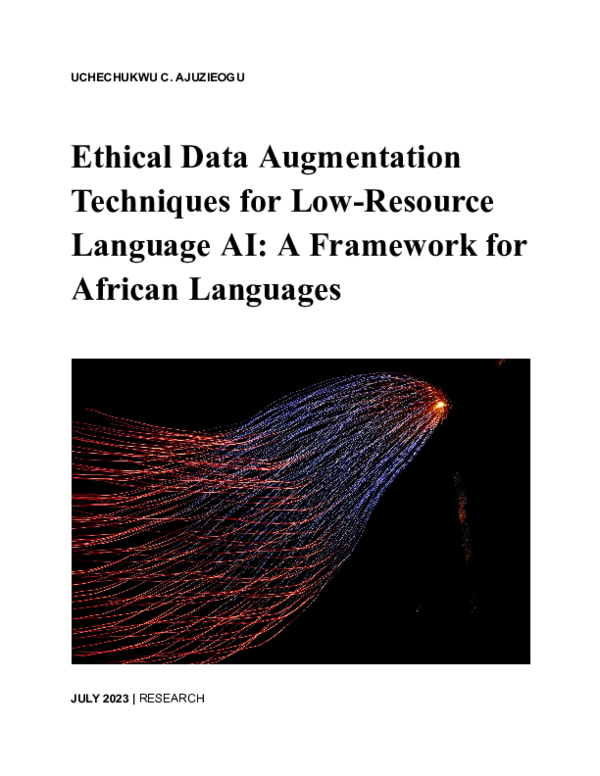 (PDF) Ethical Data Augmentation Techniques for Low-Resource Language AI