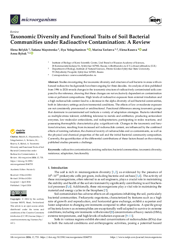 (PDF) Taxonomic Diversity and Functional Traits of Soil Bacterial ...