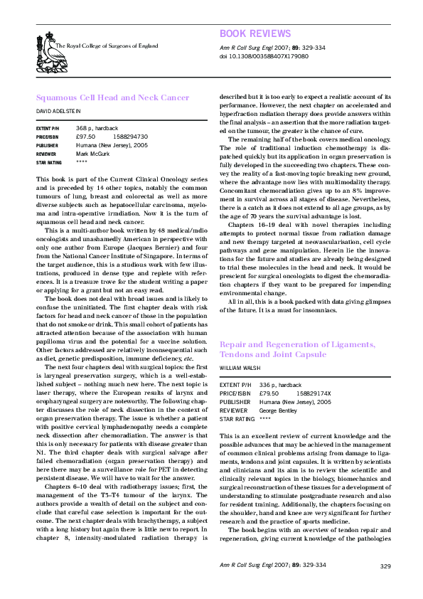 (PDF) Squamous Cell Head and Neck Cancer