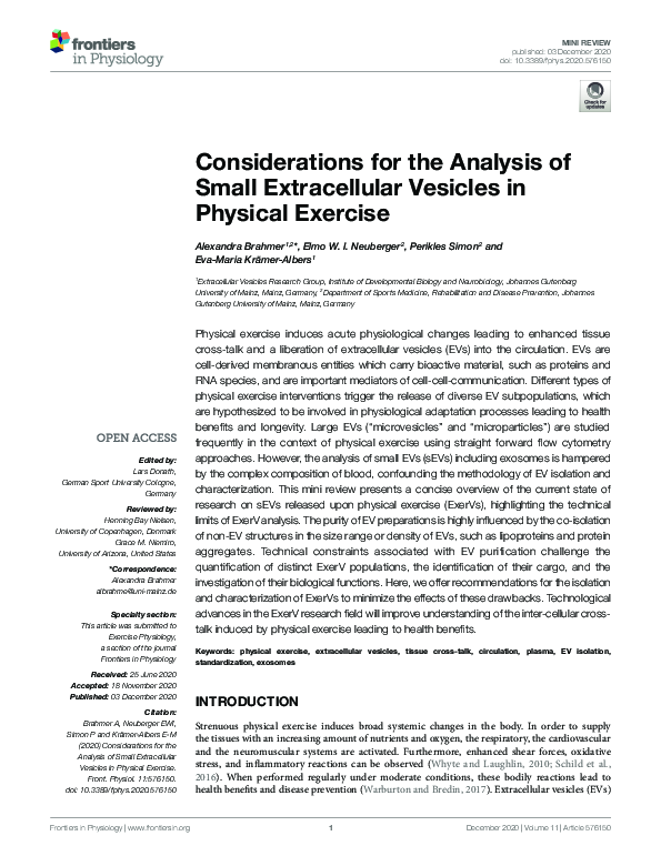 (PDF) Considerations for the Analysis of Small Extracellular Vesicles ...