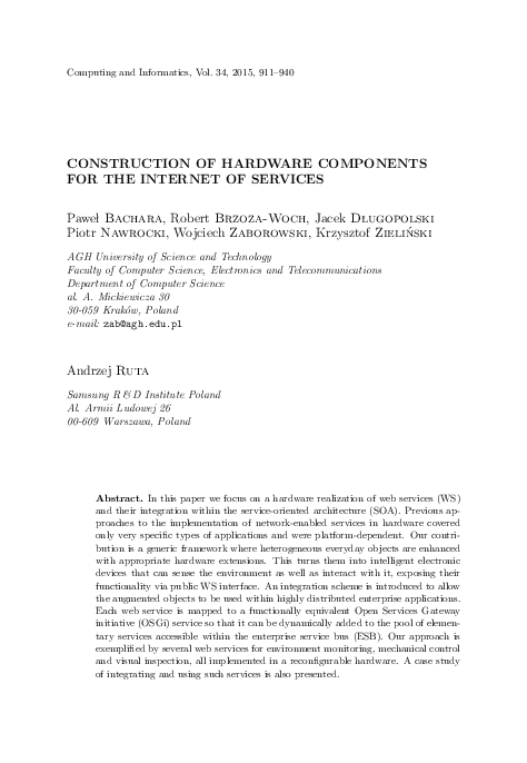 (PDF) Construction of Hardware Components for the Internet of Services