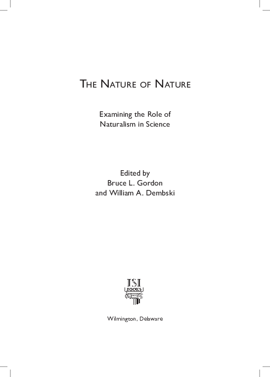 (PDF) The Nature of Nature: Examining the Role of Naturalism in Science