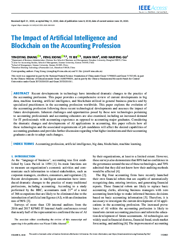 (PDF) The Impact of Artificial Intelligence and Blockchain on the ...