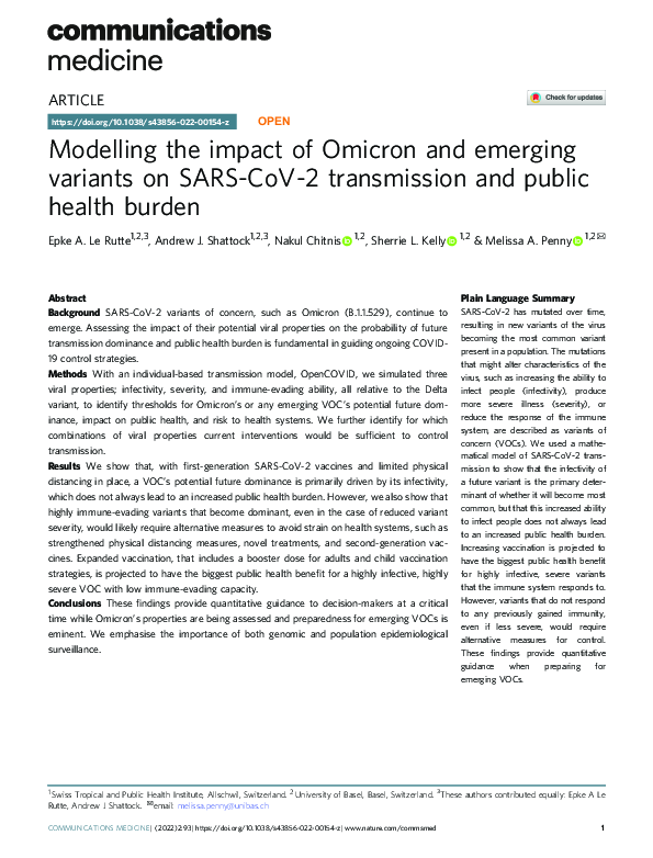 (PDF) Modelling the impact of Omicron and emerging variants on SARS-CoV ...