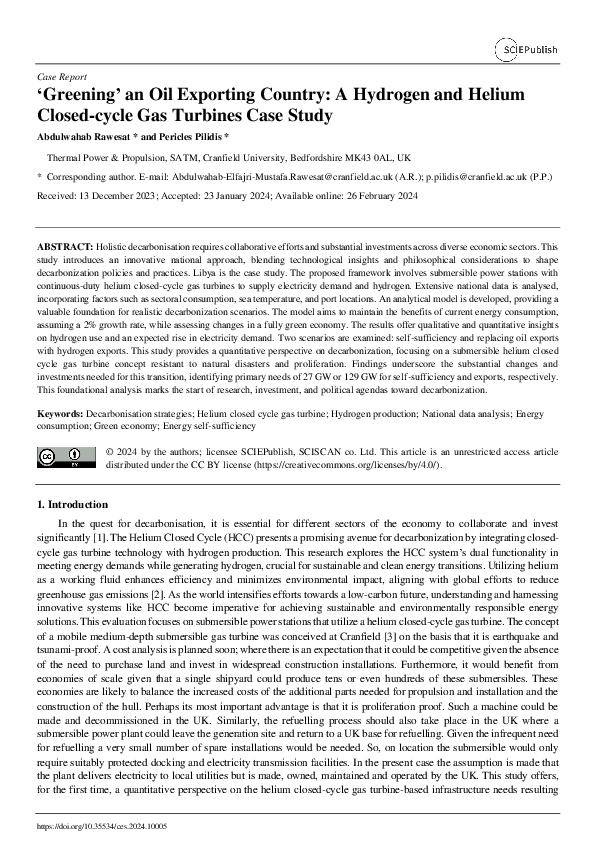 (PDF) ‘Greening’ an Oil Exporting Country: A Hydrogen and Helium Closed ...