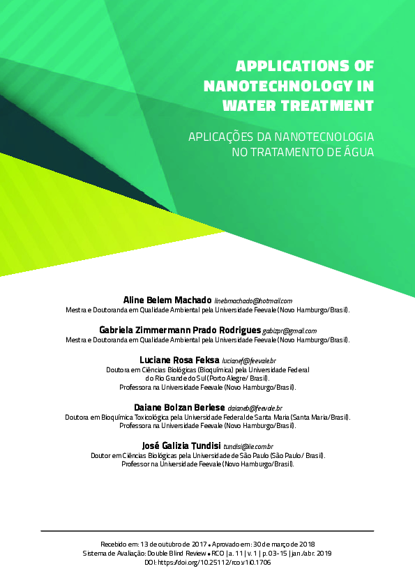 (PDF) Applications of Nanotechnology in Water Treatment