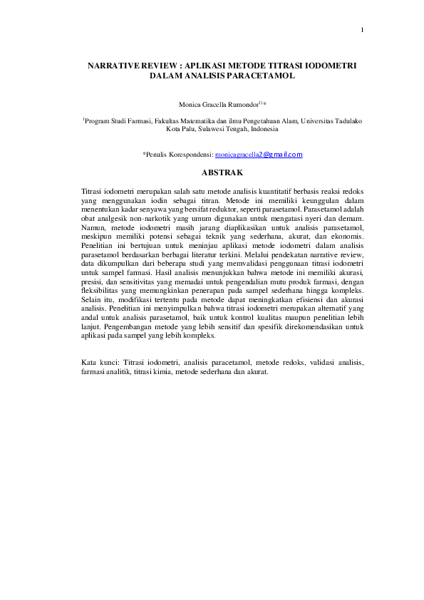 (PDF) Narrative Review: Aplikasi Metode Titrasi Iodometri Dalam ...