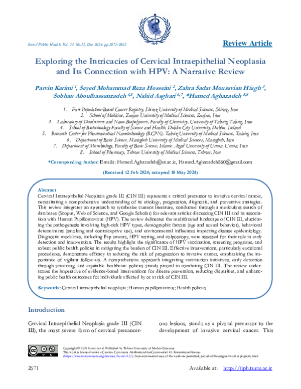 (PDF) Exploring the Intricacies of Cervical Intraepithelial Neoplasia ...
