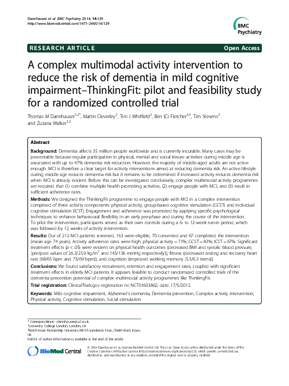 (PDF) A complex multimodal activity intervention to reduce the risk of ...