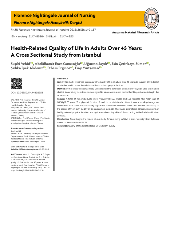 (PDF) Health-Related Quality of Life in Adults Over 45 Years: A Cross ...
