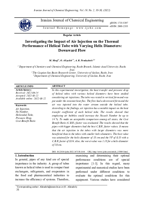 (PDF) Investigating the Impact of Air Injection on the Thermal ...