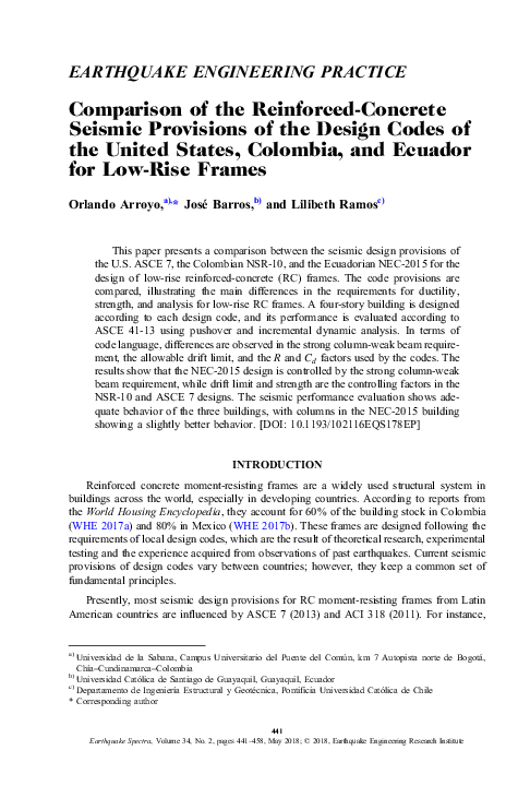 (PDF) Comparison of the Reinforced-Concrete Seismic Provisions of the ...
