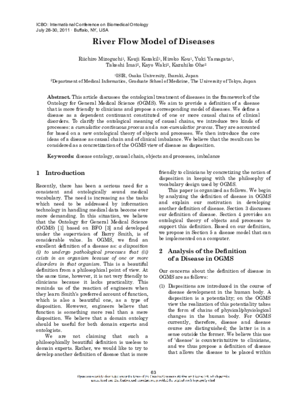 (PDF) River Flow Model of Diseases