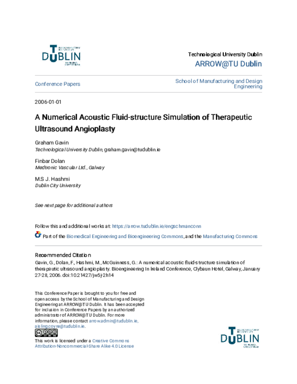 (PDF) A Numerical Acoustic Fluid-structure Simulation of Therapeutic ...