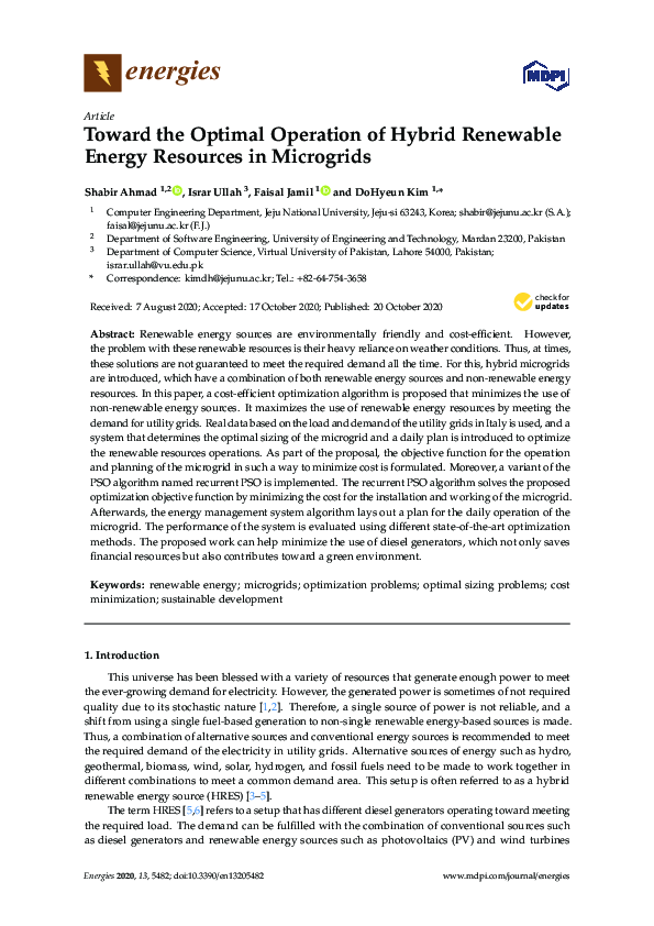 (PDF) Toward the Optimal Operation of Hybrid Renewable Energy Resources ...
