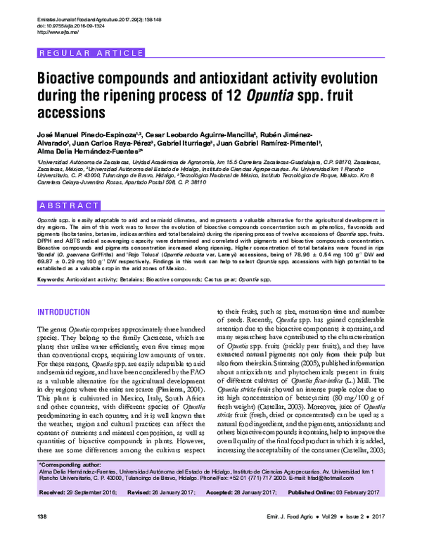 (PDF) Bioactive compounds and antioxidant activity evolution during the ...