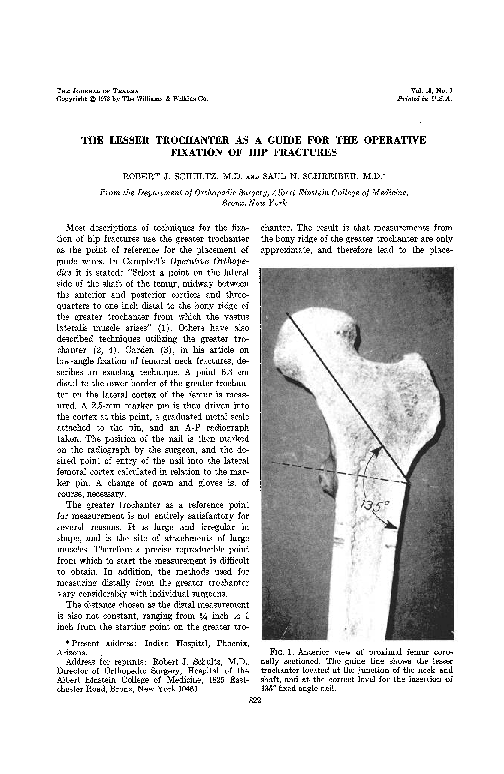 (PDF) The Lesser Trochanter as a Guide for the Operative Fixation of ...