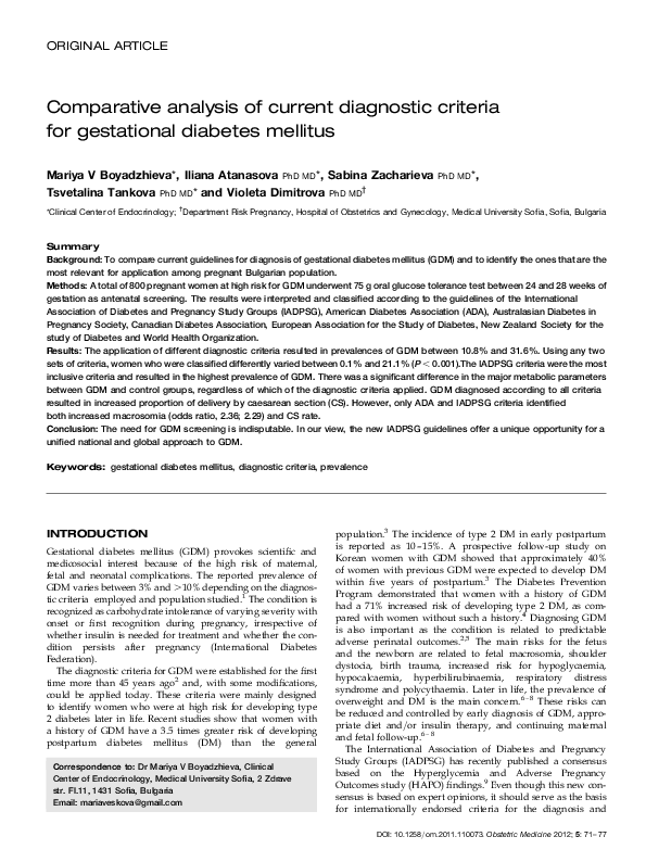 (PDF) Comparative analysis of current diagnostic criteria for ...