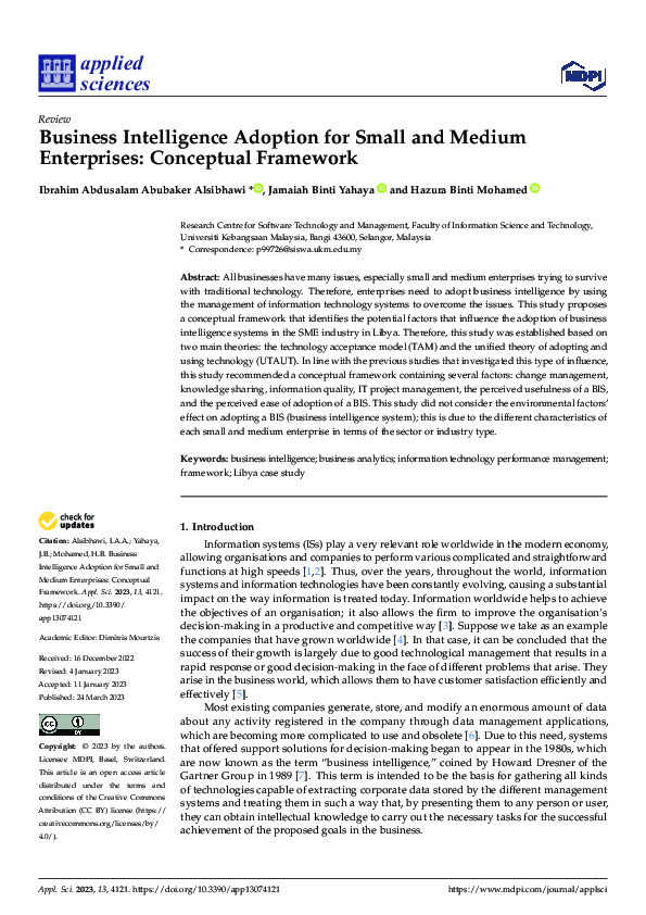 (PDF) Business Intelligence Adoption for Small and Medium Enterprises ...