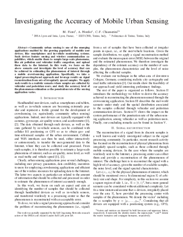 (PDF) Investigating the accuracy of mobile urban sensing