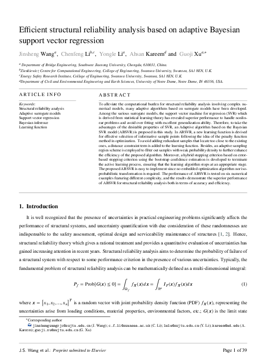 (PDF) Efficient structural reliability analysis based on adaptive ...