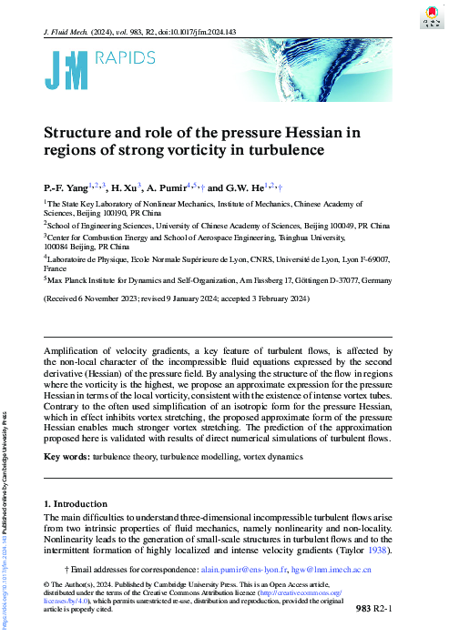 (PDF) Structure and role of the pressure Hessian in regions of strong ...