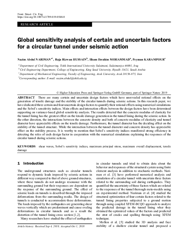 (PDF) Global sensitivity analysis of certain and uncertain factors for ...