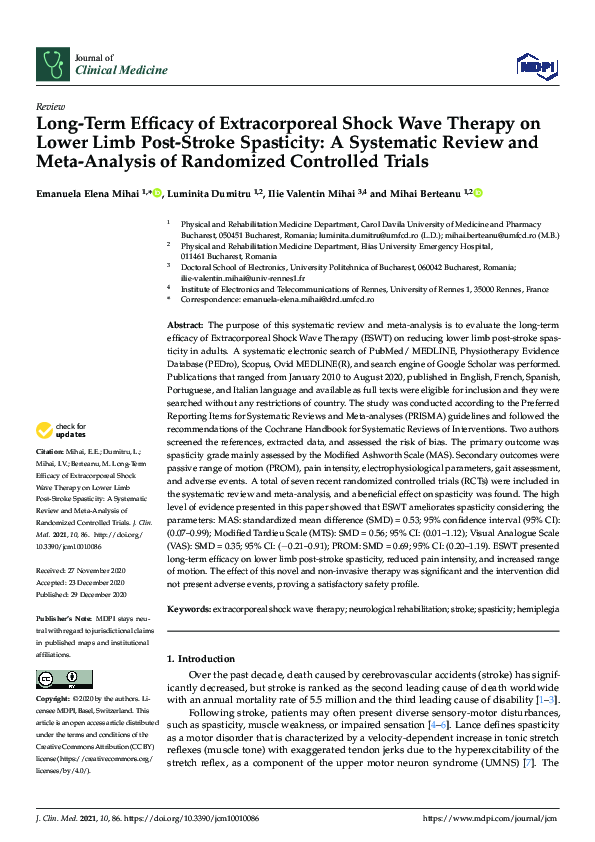 (PDF) Long-Term Efficacy of Extracorporeal Shock Wave Therapy on Lower ...