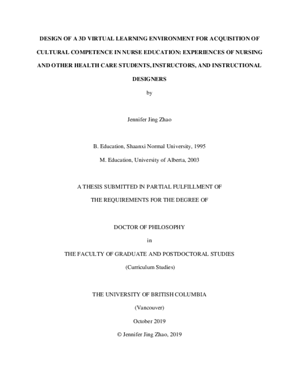 (PDF) Design of a 3D virtual learning environment for acquisition of ...